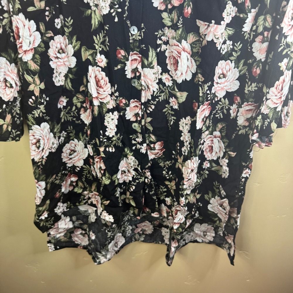 NWT Show Me Your Mumu Donnie Blk Rose Floral Trapeze Dress Size LG Keyhole Back - Picture 5 of 8